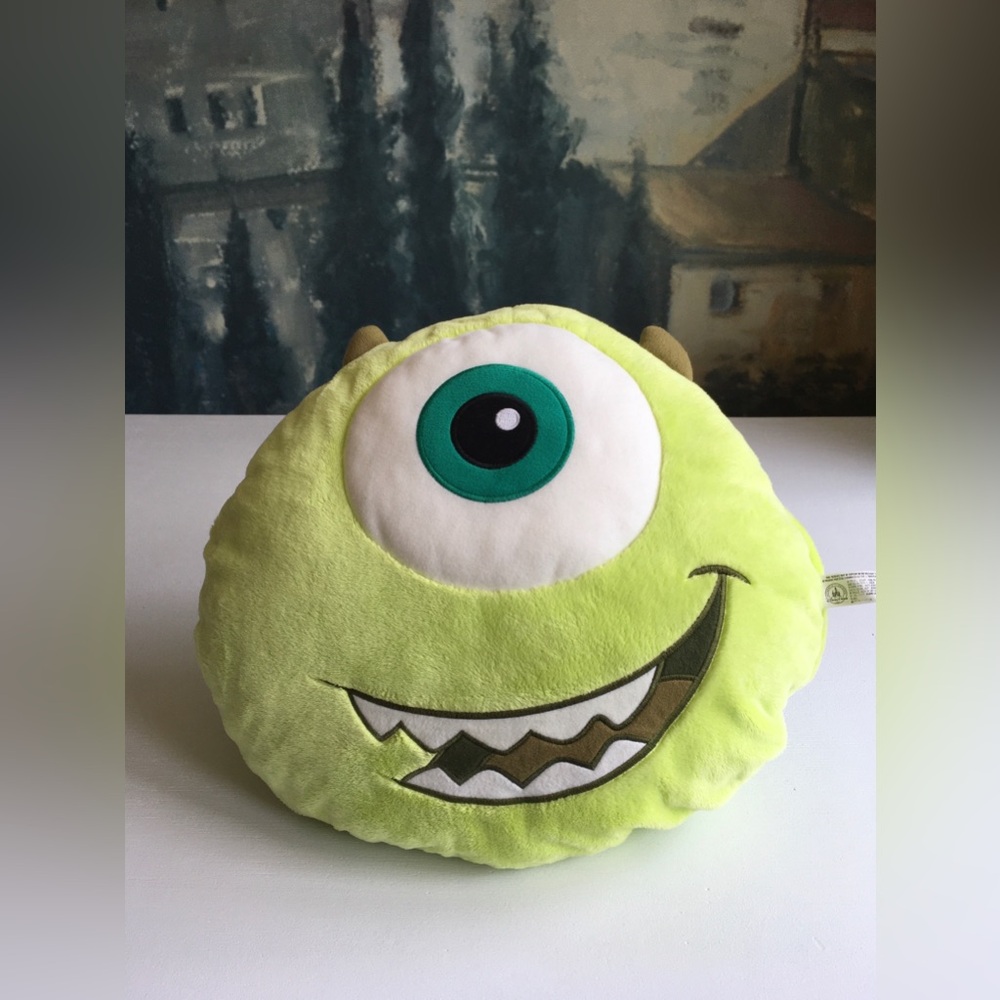 DISNEY PARKS Pixar Mike Wazowski Pajama Pouch Green Pillow Rare Monsters Inc.